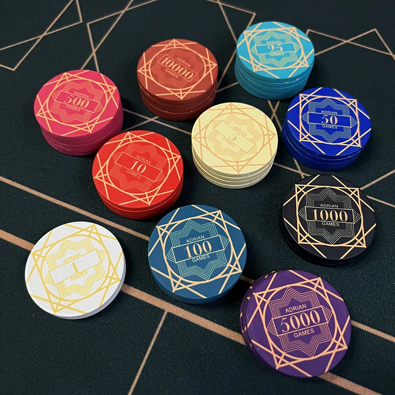 AdrianGames Geometric Ceramic Poker Chips 39mm 10g