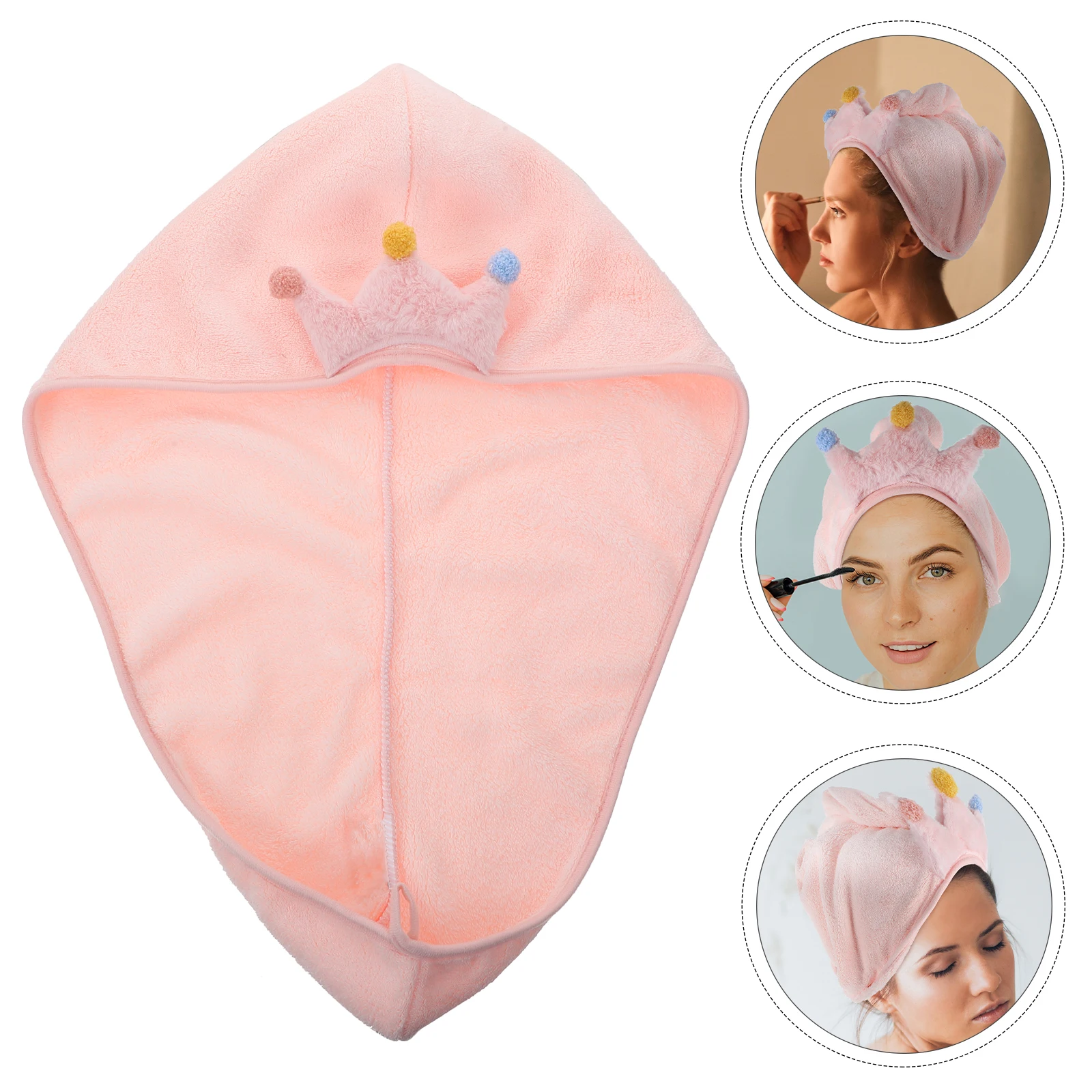 

Crown Dry Drying Towel Cap Fast Drying Hair Drying Caps Coral Fleece Shower Towels Hair Wrap Bathing Makeup Gifts