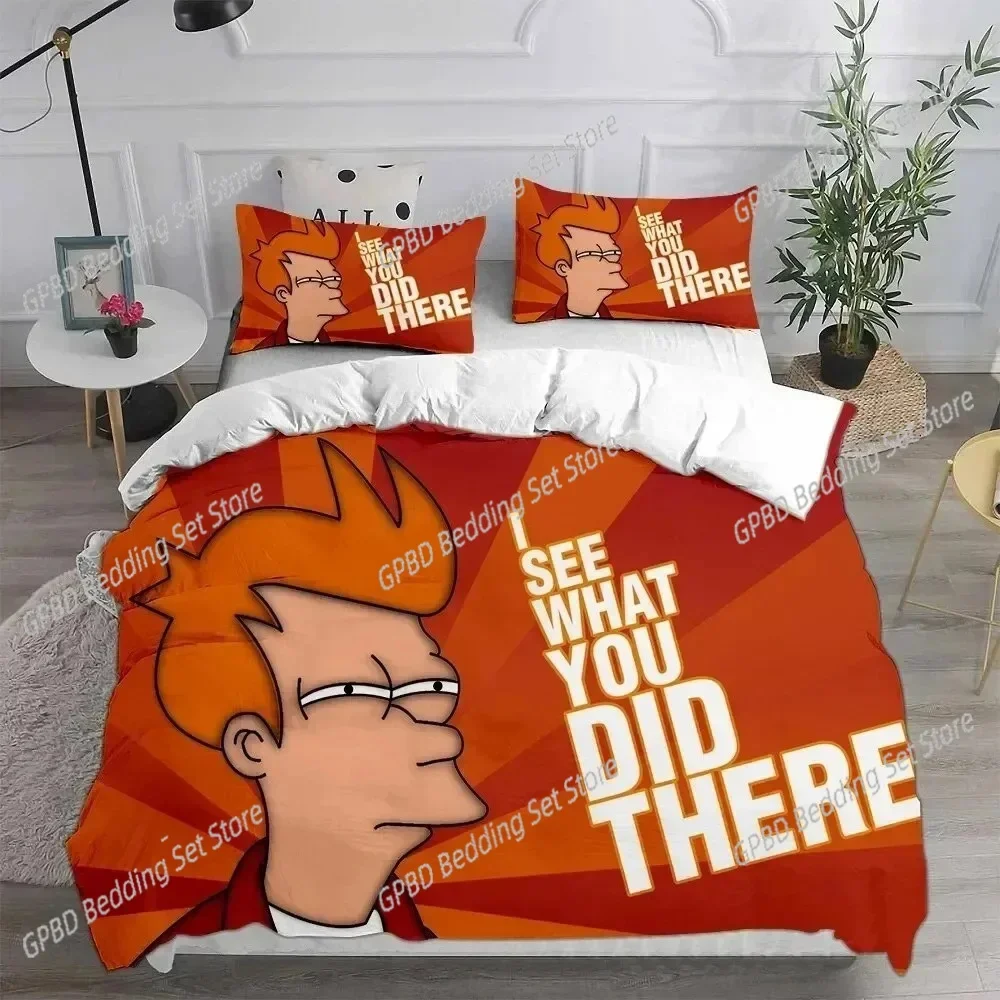 

3D Cartoon Futuramas Bender Comfortable Duvet Quilt Cover Pillowcase Bedding Set Children Bedroom Decoration Home Textile