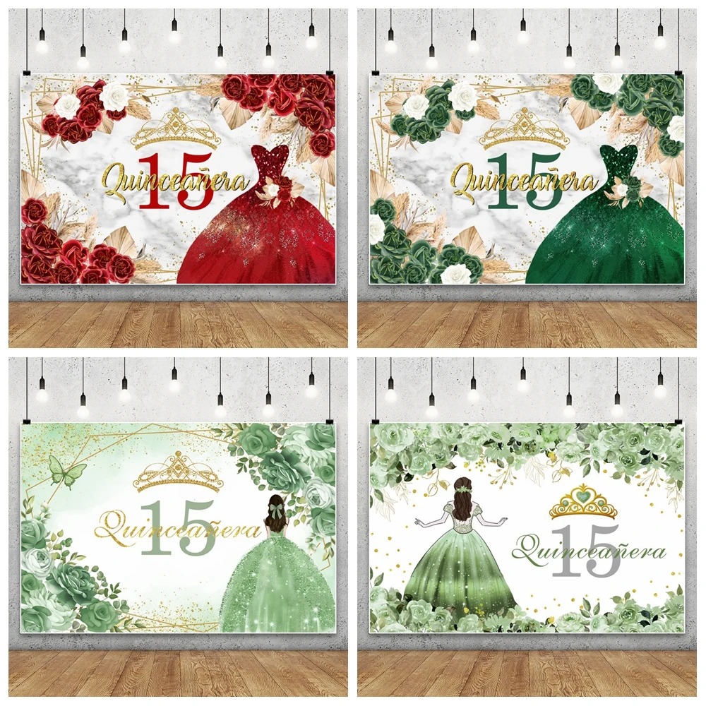 

Happy 15th Birthday Banner Backdrop for Girls Pink 15 Birthday Party Sign Supplies Sweet 15 Year Old Birthday Photo Backgrounds