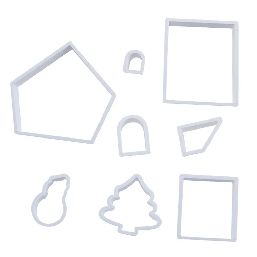 

8Pcs Shape Cookie Cutter Set Christmas Mini Gingerbread Mold Environmental Plastic DIY Biscuit Fondant Cake Decoration