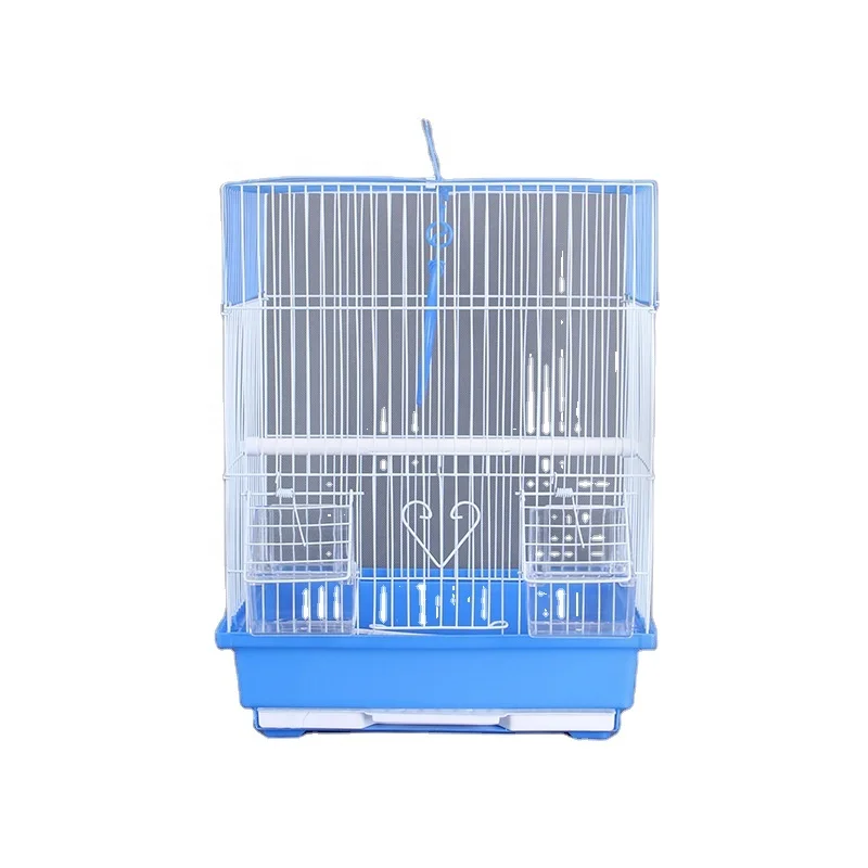

Factory Wholesales Multi Colors Luxury Sustainable and Portable Small Size Iron Wire Bird Cage With Entertainment Accessories