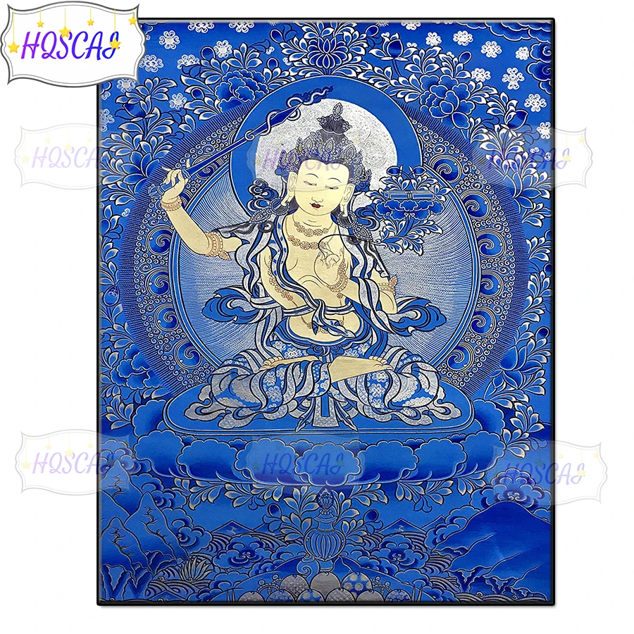 Lotus, buddha Religious art Full Square round Diamond Embroidery DIY Diamond Painting Cross Stitch Drill Picture of Rhinestones