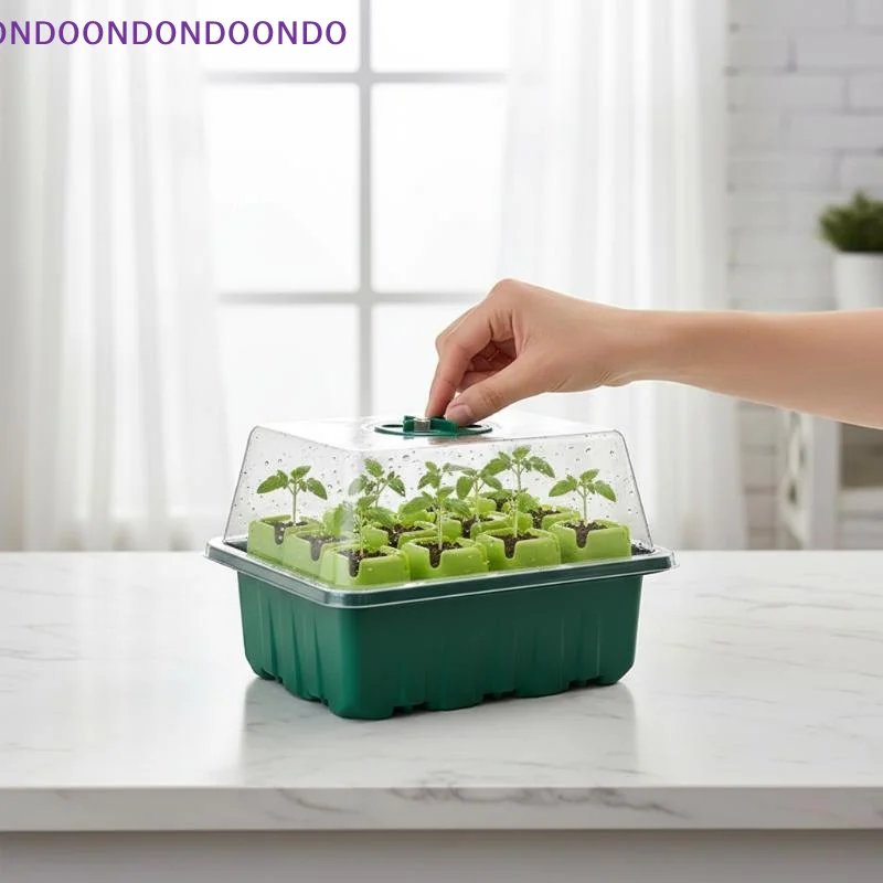 Seed Starter Growing Tray 1 Set Mini Greenhouse Germination Kit with Drainage Design for Indoor  Herb Planting