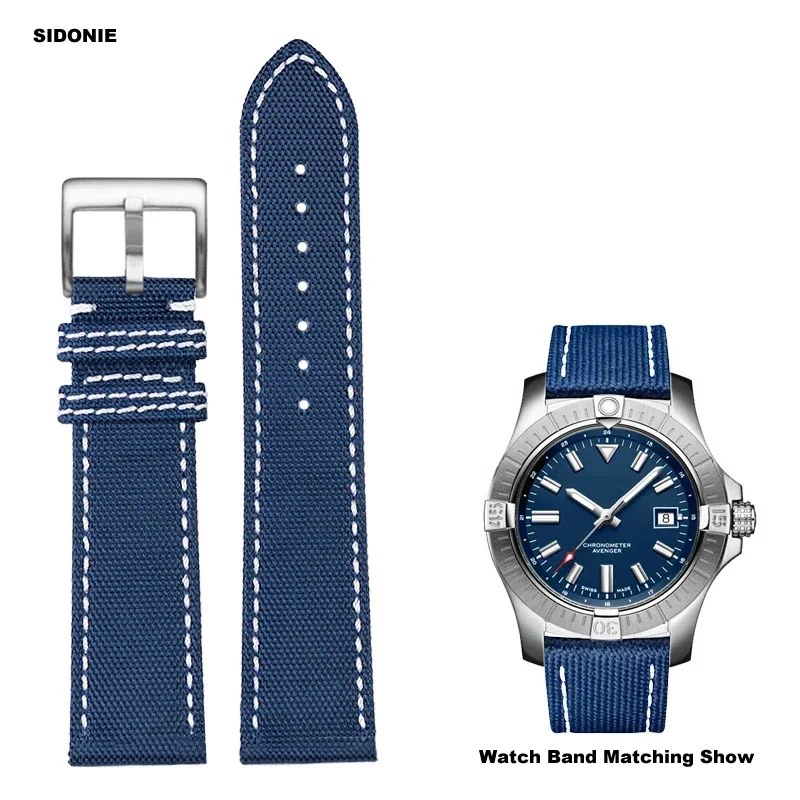 For Breitling Avenger deep dive sea wolf yellow wolf Nylon high quality watch strap super Ocean series bottom belt 22mm