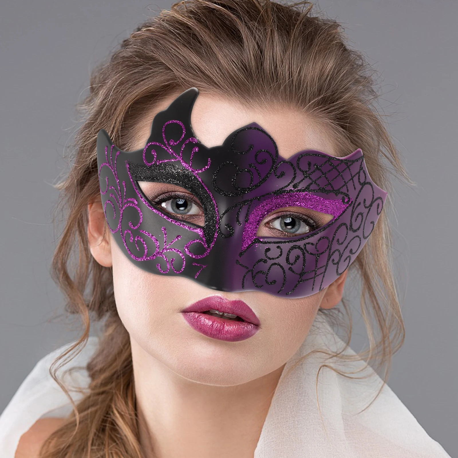 

2Pcs Elegant Venetian Masquerade Mask Sequins Decor Metal Butterfly Accent Party Balls Mardi Gras Theme Celebrations