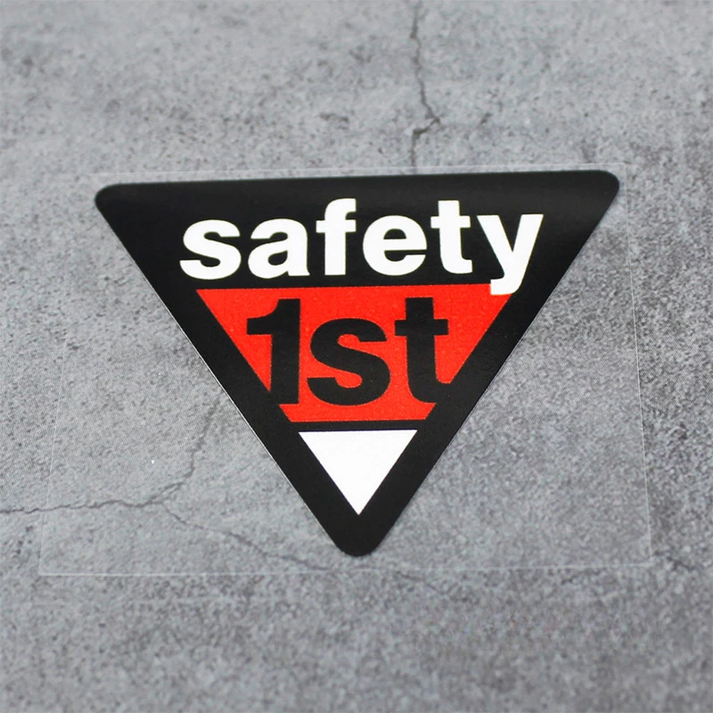 SAFETY 1ST Motorcycle Warning Sign Stickers for Body Fuel Tank Helmet Waterproof Cover Scratches Remind To Drive Safely Decals