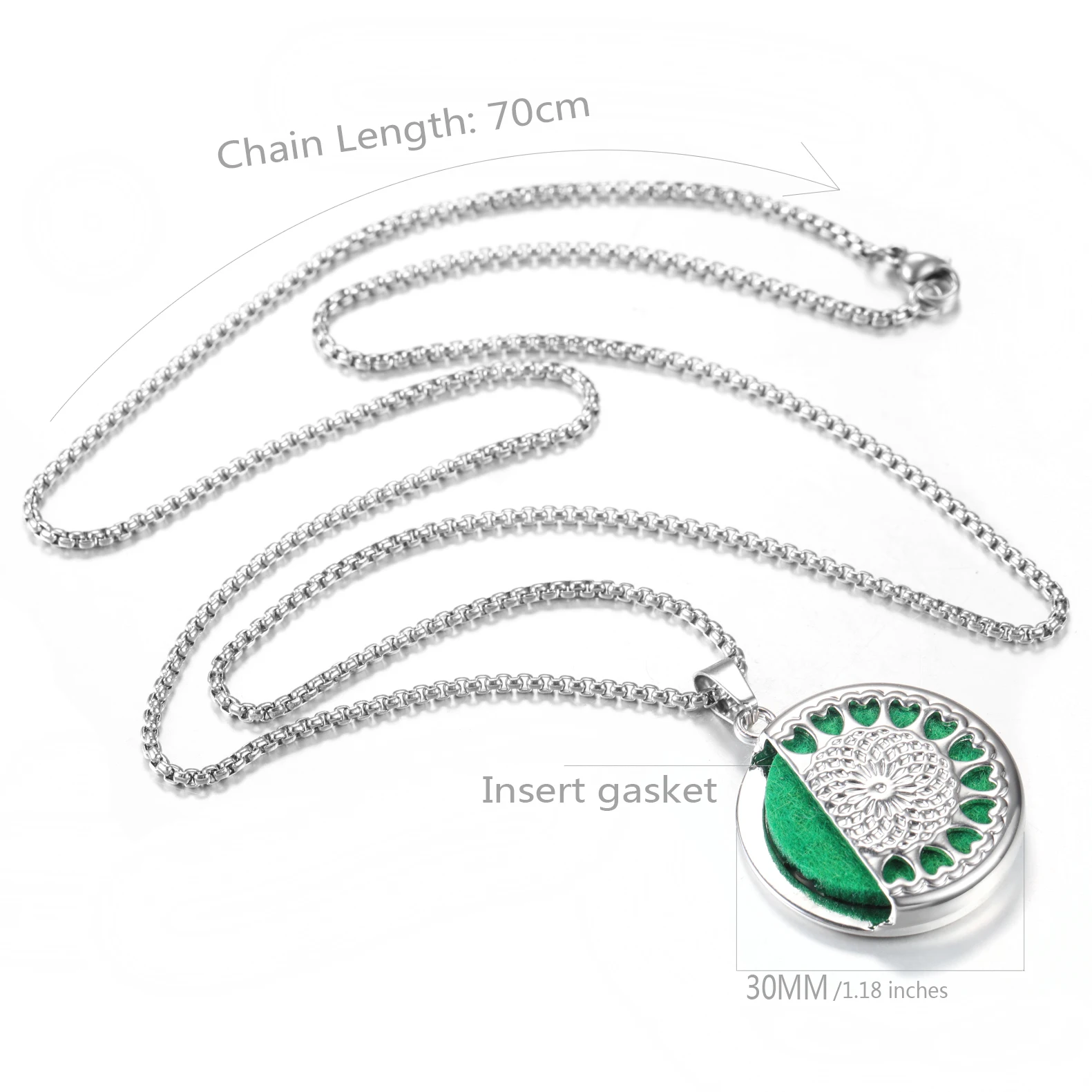 New MOM Heart Shape Stainless Steel Pendant Insert Aromatherapy Pad Perfume Lockets Necklace Essential Oil Diffuser Jewelry Gift