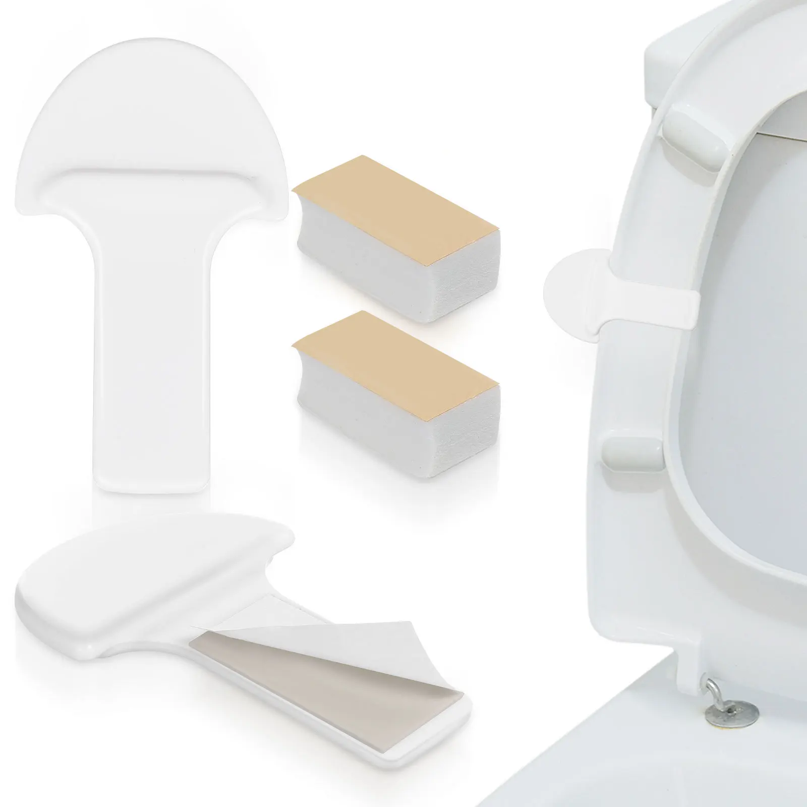 2 pcs Toilet Seat Lifter Self-Adhesive Tab For Easy Lid Operation Bathroom Accessory Handle Tool Home Public Use Portable Toilet