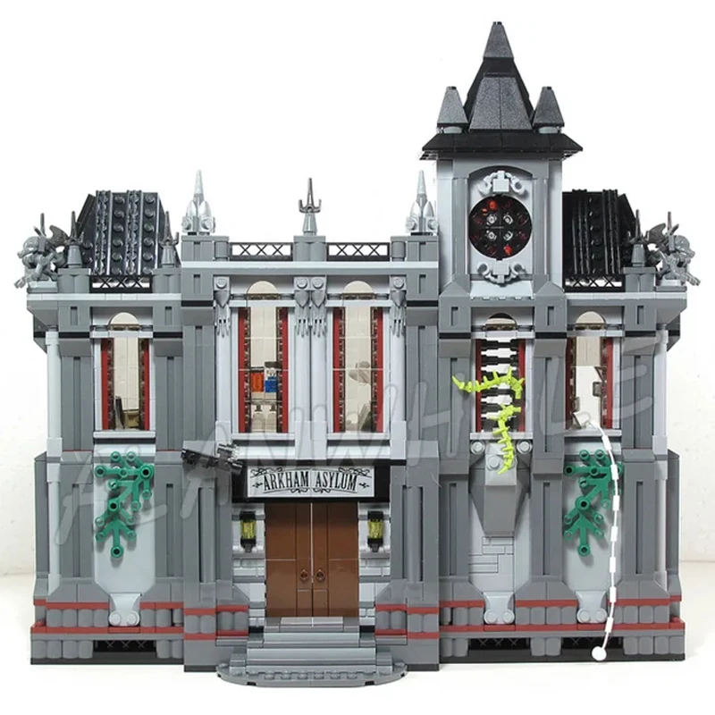 슈퍼 히어로 시리즈 배트 아캄 아일랜드 빌딩 블록 구급차 자동차 성 거리 풍경 브릭 장난감 소년 어린이 크리스마스 선물