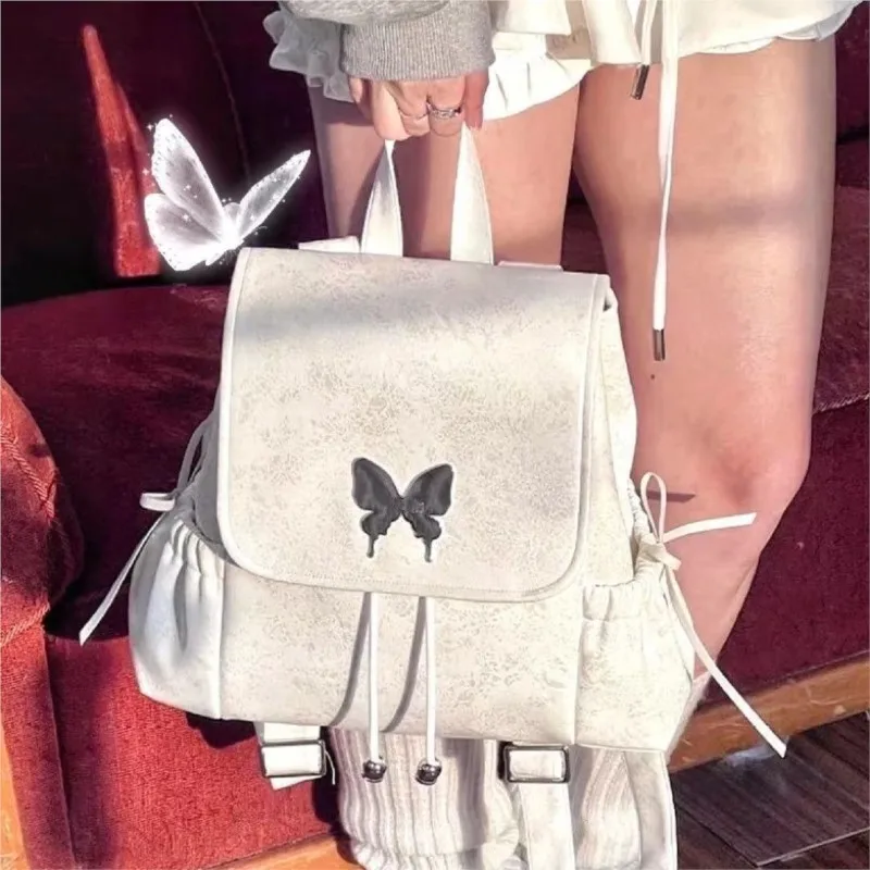 

Белый рюкзак в балетном стиле, женский рюкзак с бантом и бабочкой, большой вместительный женский элегантный нежный изысканный рюкзак Mochilas Mujer, новинка