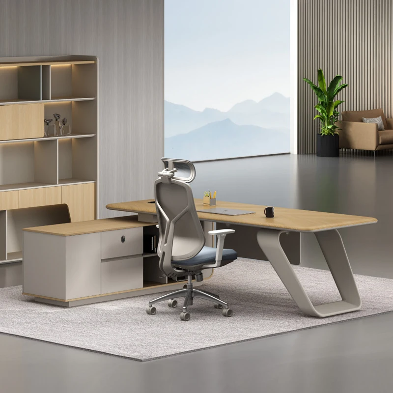 'S Office Chair Set Is Simple, Modern, Light Luxury, And Has A High-End Feel, Suitable A CEO'S Executive Desk