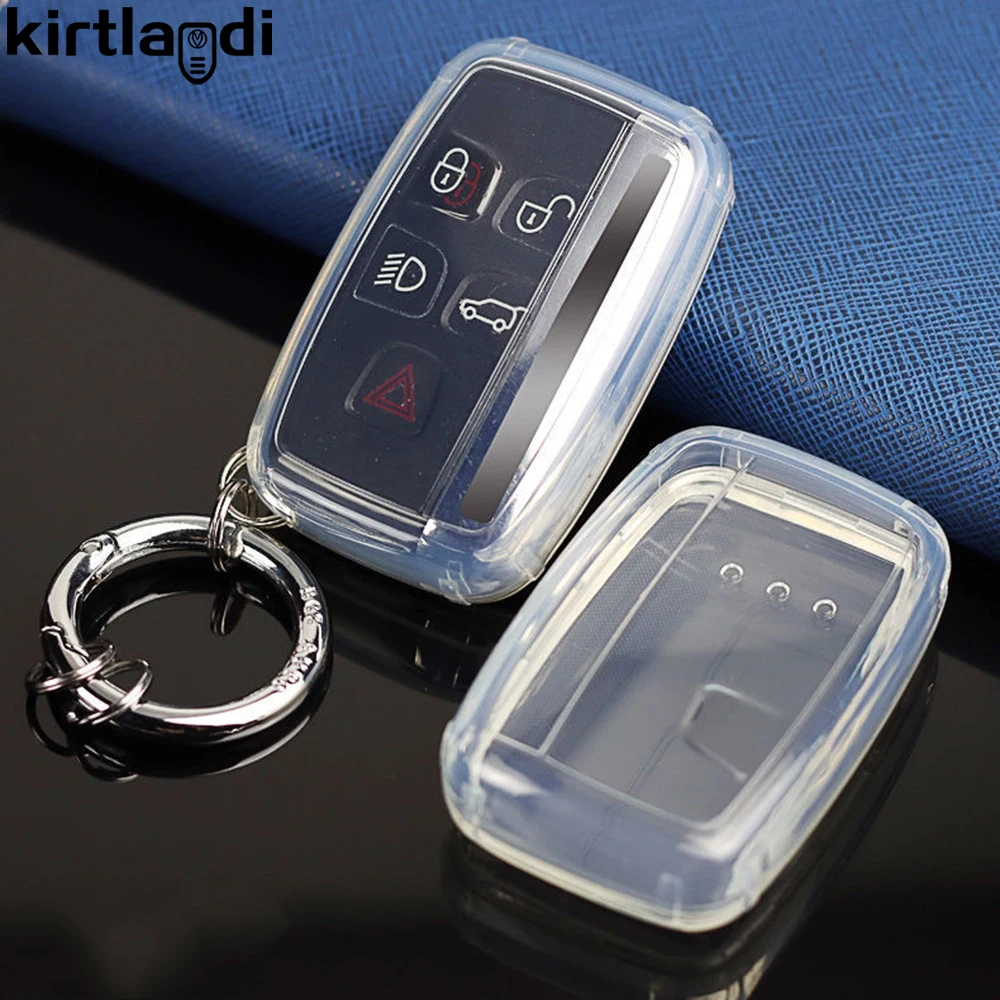 Transparent TPU Car Remote Key Cover For Land Rover Range Rover Sport Evoque Freelander Velar Discovery 4 Jaguar XE XJ XF Guitar