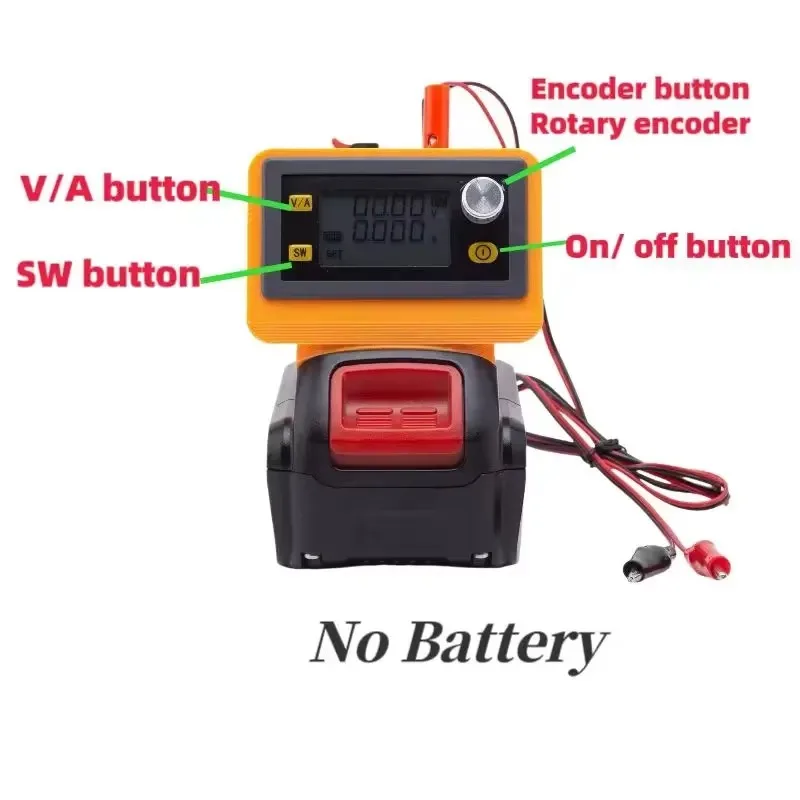 Adaptador regulador de voltaje CC CNC ajustable y Variable para medidor de potencia de batería de litio Dewalt 18v20v (no incluye batería)