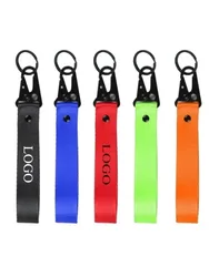 Custom Logo Ribbon Fabric Keychain for Motorcycle Personalize Eagle Beak Motor Car Key Chain Ring Men’s Women’s Webbing Keyring