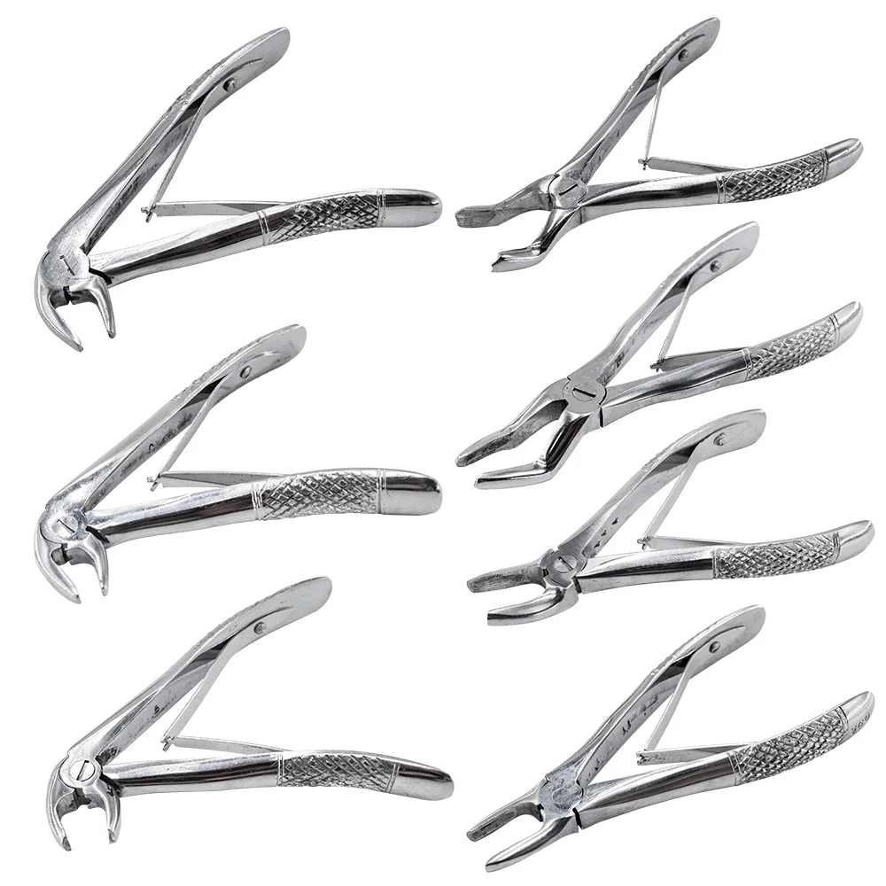 Dental Kids Extraction Forceps Oral Teeth Stainless Steel Extracting Pliers Set Kit 7pcs/kit for Dentist