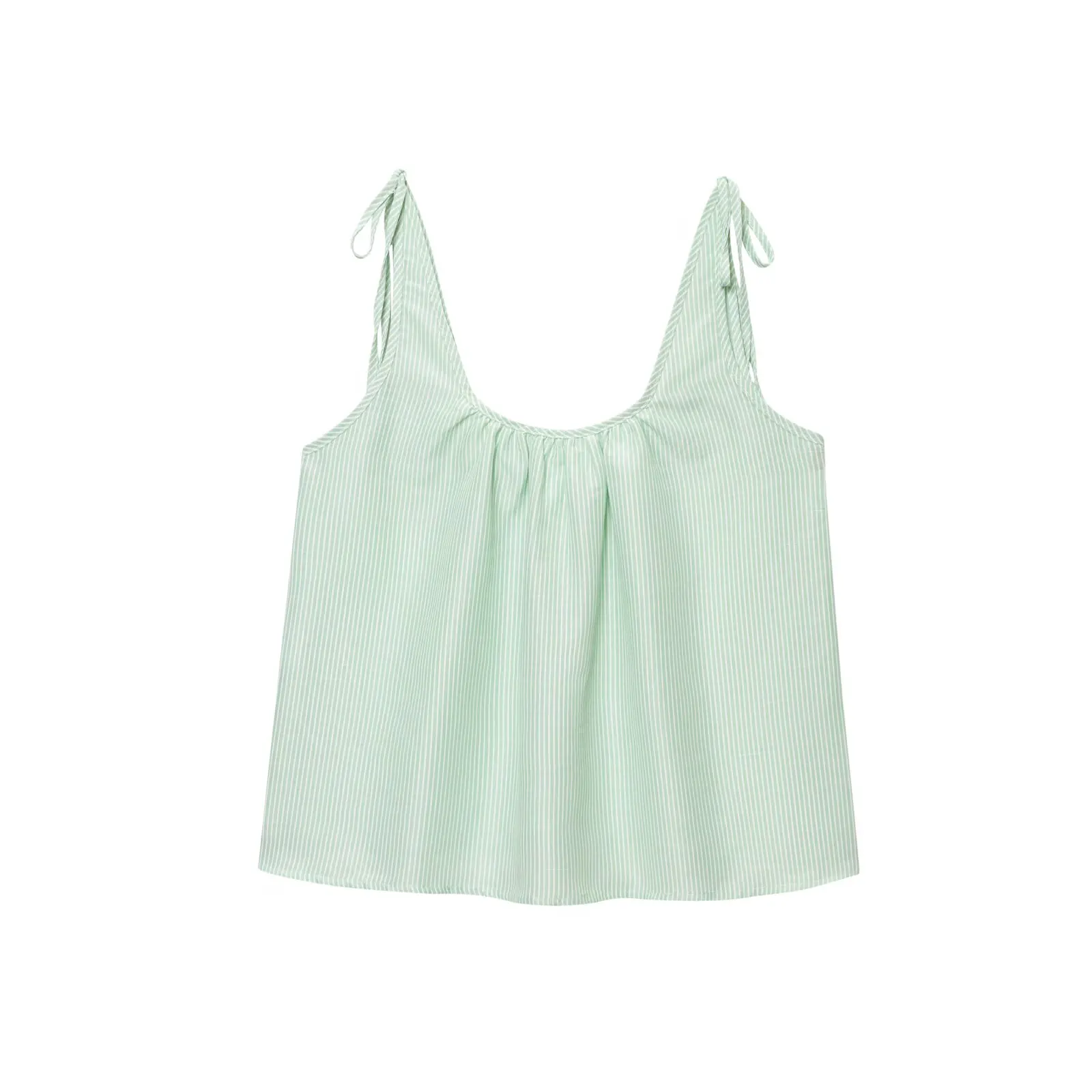 

NINE ZA Women's Striped Tube Top Vest Wide Leg Pants Long Pants Faion Set ort Sve round Ne Overhead Two-Piece Suit