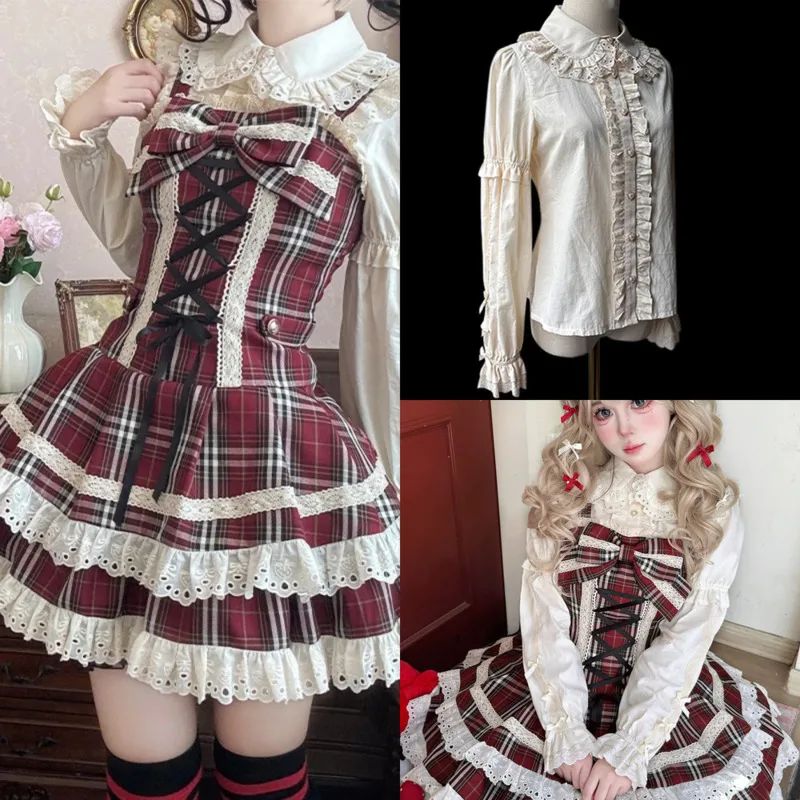 

Новое платье JSK Y2K в стиле Лолита: осеннее аниме-платье-сарафан с узором Heartbeat Blessing Brocade Garden для девочек