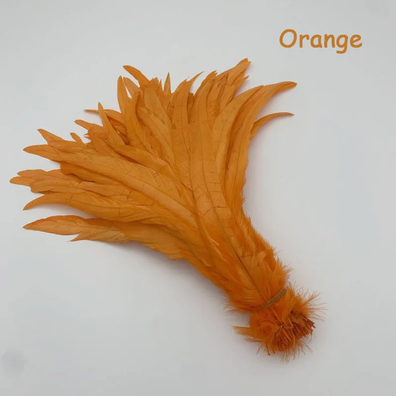 Rooster Tail Feathers 100pcs 25-45cm Natural  Plumes Black Green Orange DIY Cock Clothing Jewelry Accessories Party