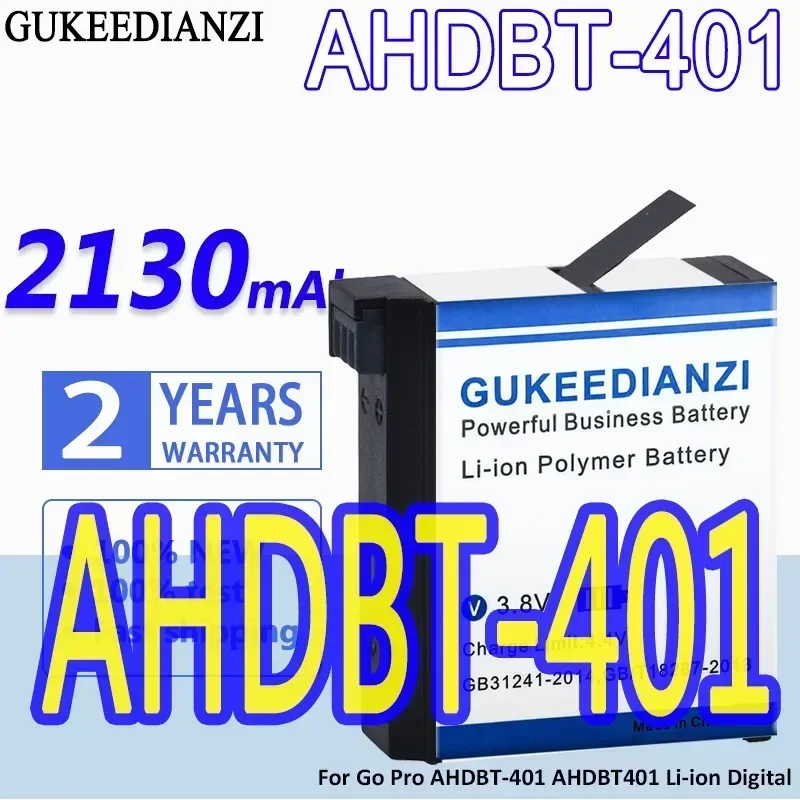 High Capacity GUKEEDIANZI Battery  2130mAh for Go Pro 4 HD Hero 4 AHDBT-401 AHDBT401 Li-ion Digital Camera Batteries