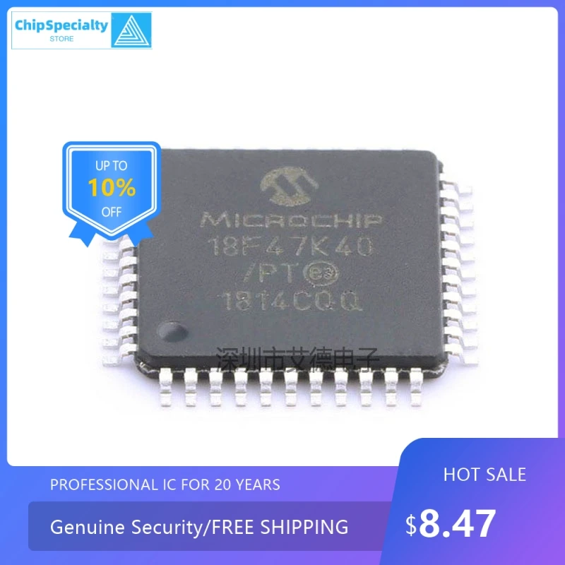 New original PIC18F47K40-I/PT TQFP44 microcontroller flash chip