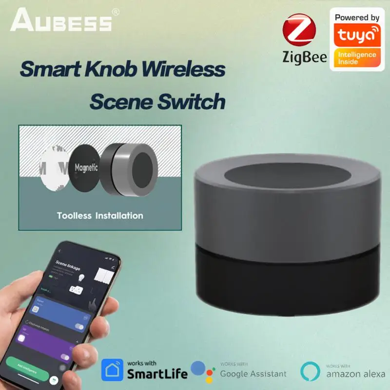 

Tuya ZigBee Smart Knob Switch Wireless Scene Switch Smart Home Button Controller Battery Powered Automation Scenario Smart Life