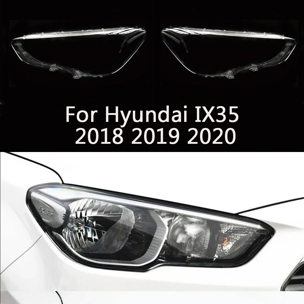 

HTTCY For Hyundai IX35 2018 2019 2020 front Car Headlight Cover Lens Shell Lampcover Lampshade Headlamp Light mask