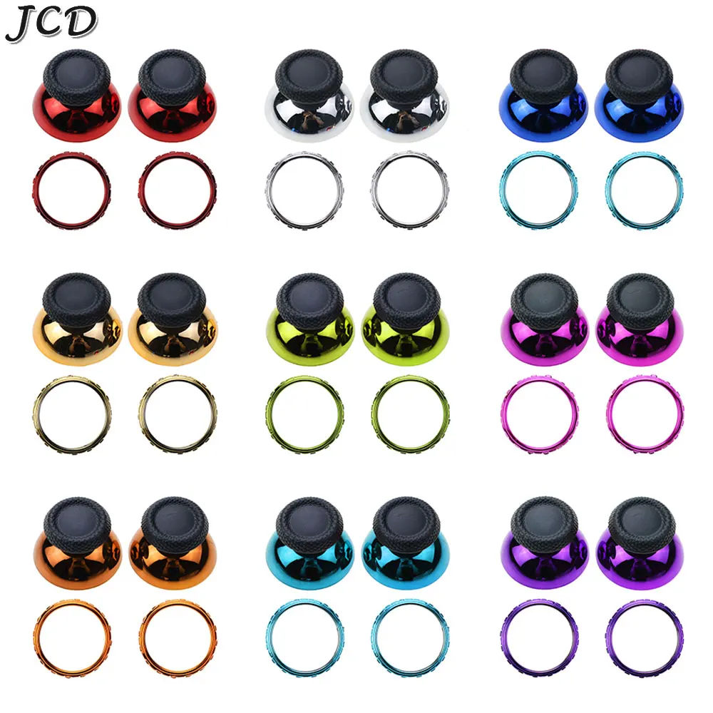 

JCD 1set Chrome Thumbstick Accent Rings for PS5 Controller 3D Analog Joystick Caps Replacement Accessories