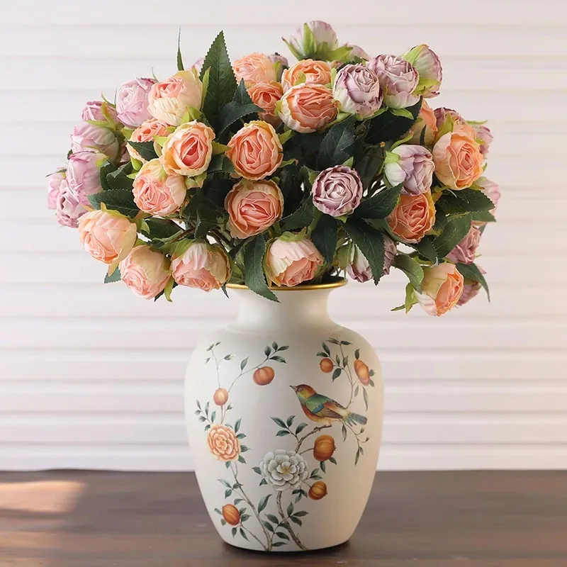 

Ceramic Vase European Style American Style Living Room Dining Table Coffee Table Decoration Vase Craft Ornaments