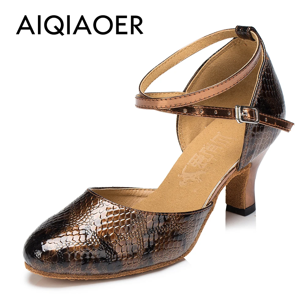 

Authentic Latin dance shoes women dance shoes closed toe social dance soles high-heeled tango salsa dance shoes