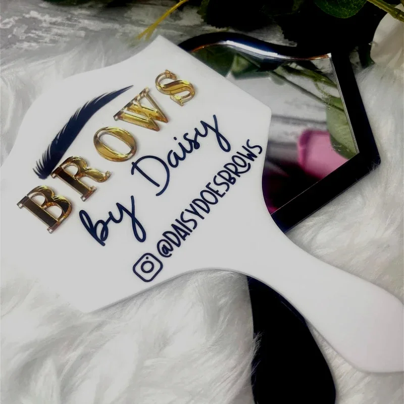 

Eyebrow Technician Prop and Mirror Lash Tech Face Paddle Gift Lash Room Decor Handheld Mirror, Personalised Gift, Brows By