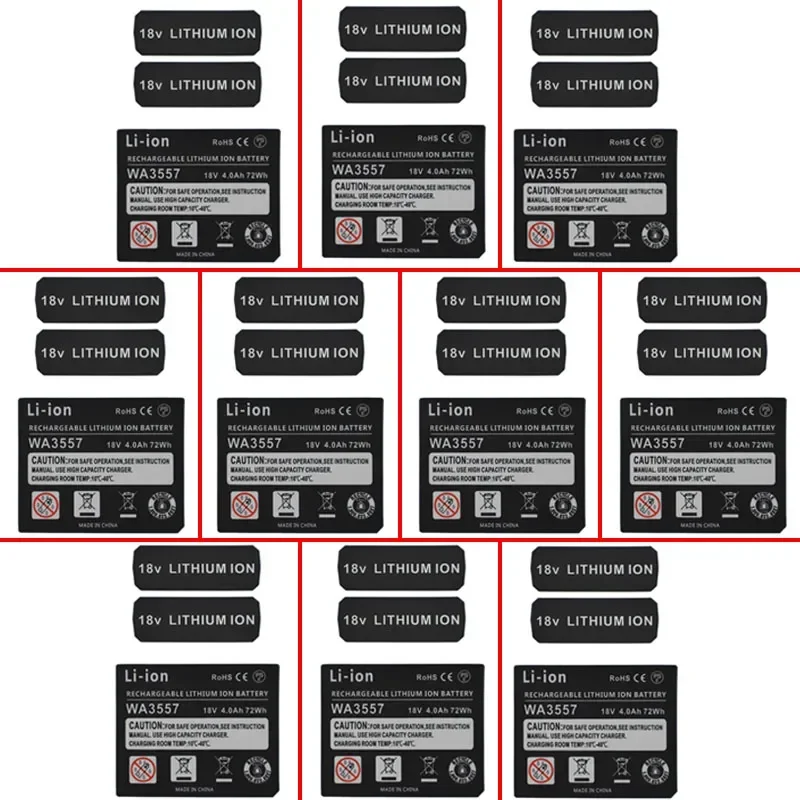 WA3557 Li-ion Battery 4.0Ah Sticker For Worx 18V lithium battery Label accessories WU268 WA3525 WG545 WG155 WG255