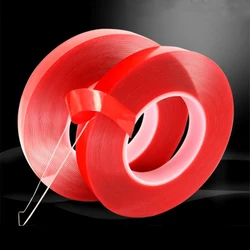 Cinta Nano de doble cara de 300CM, 5/10/15/20/25/30mm de ancho, película roja transparente sin huellas, pegatina de pared, cintas adhesivas de pegamento impermeables