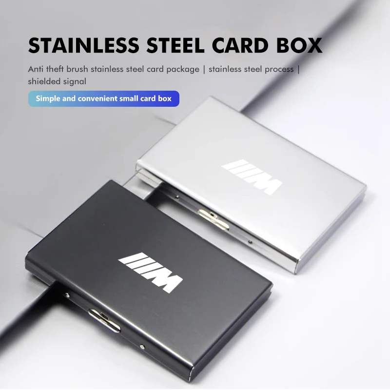 Car Business Stainless Steel Holder Business Card Storage Case For BMW E93 F10 F20 F30 F40 F15 F25 F26 F31 F49 F86 M3 M5 X3