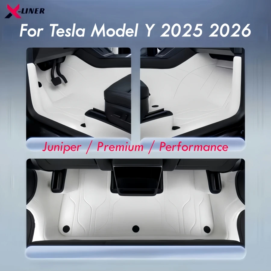 

For Tesla Model Y 2025 2026 Fully Sorrounded PU Leather Floor Mats Lhd Rhd Double Layer Car Floor Liners With Carpet