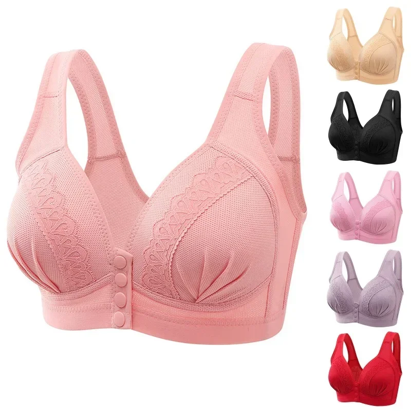 Sexy Front Closure Bra Women Front Fastening Bra Wireless Bras for Women Push Up Lingerie Plus Size Brassiere No Steel Ring Bra