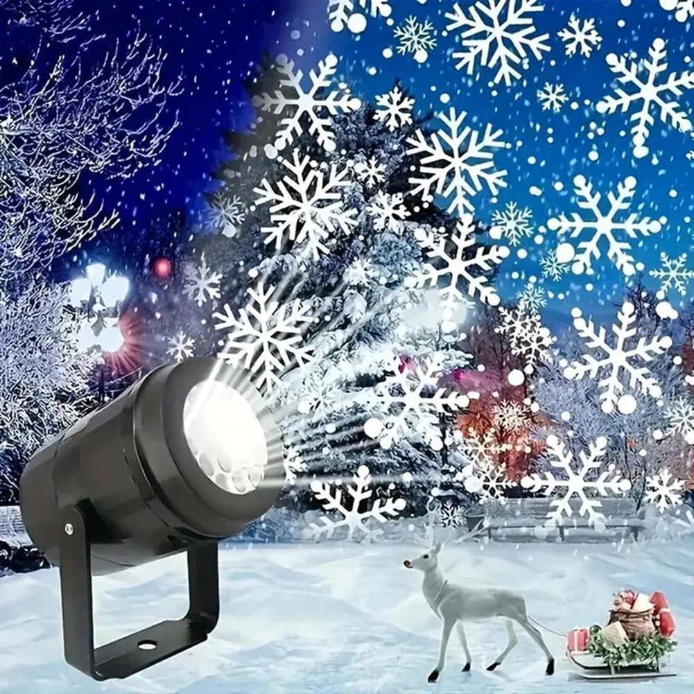 Snowflake Projector Light Multiple Patterns Rotating Ambient Decorative Lights For Home Party