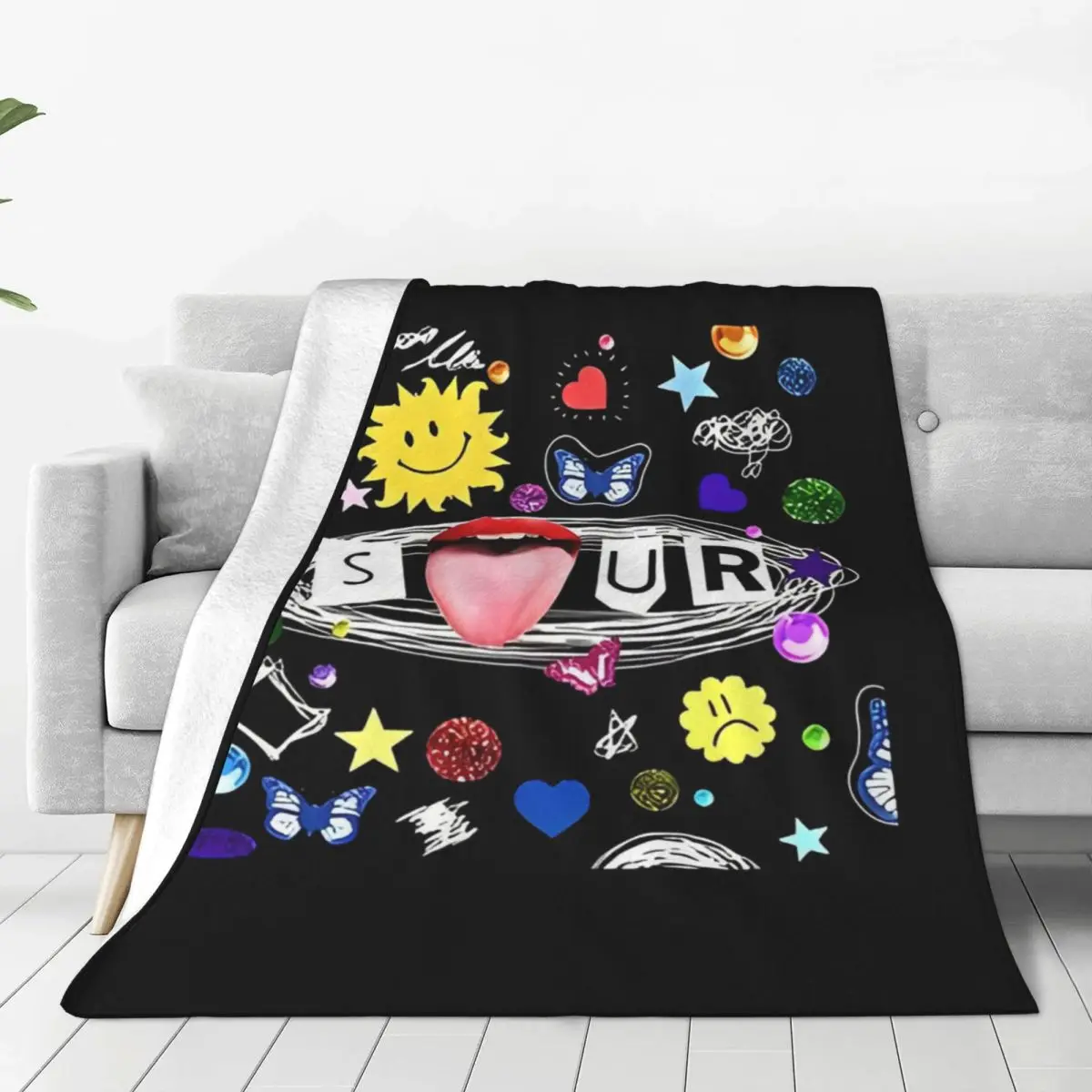 Olivia Vampire Rodrigos Sour Blanket Travel Office Plush Throw Blanket Street Trend Home Decor Flannel Bedspread Sofa Bed Cover