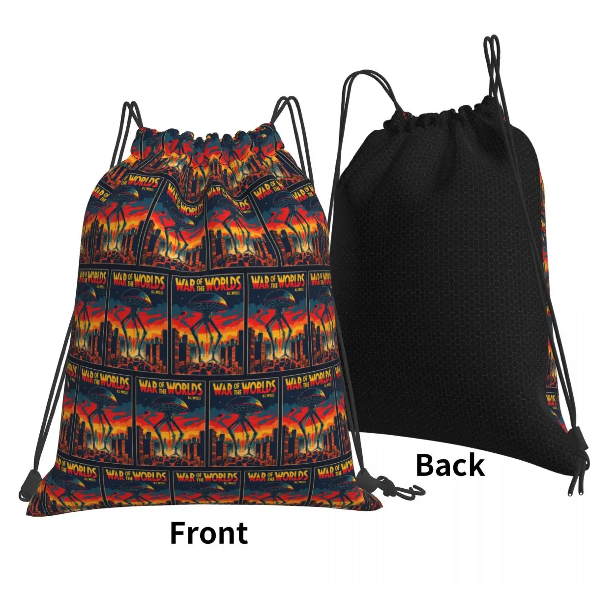 War Of The Worlds By H.G.Wells Backpacks Fashion Drawstring Bags Sports Bag Book Bags for Travel School