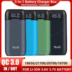 18650 Battery Charger Case DIY Power Bank Box Portable QC3.0 PD 18W Fast Charging Case for 18650 21700 20700 Lithium Batteries