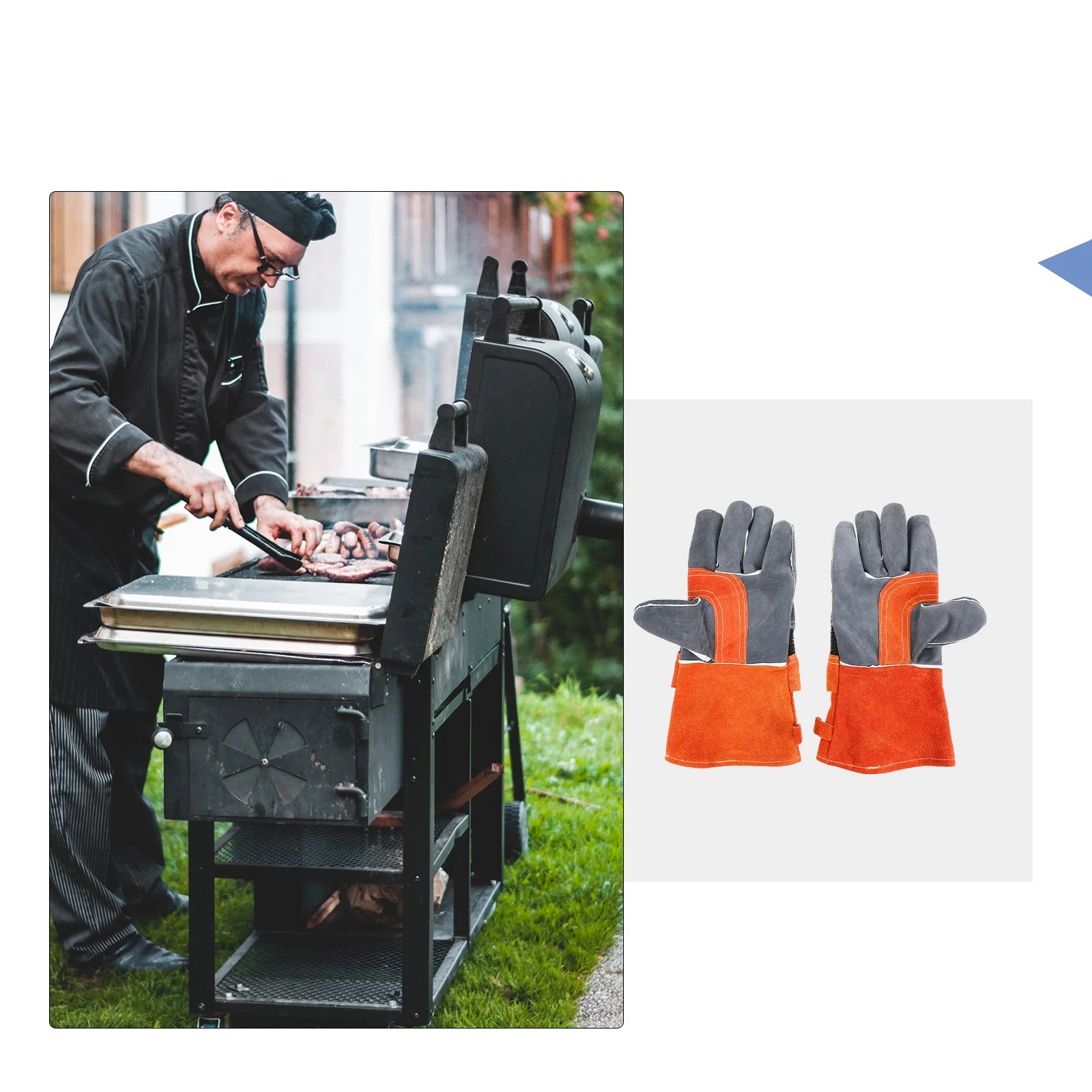 

Fireproof BBQ Gloves Oven Mitts Heat Insulation Baking Accessory Safe Portable Practical Home Hotel Restaurant Kitchen