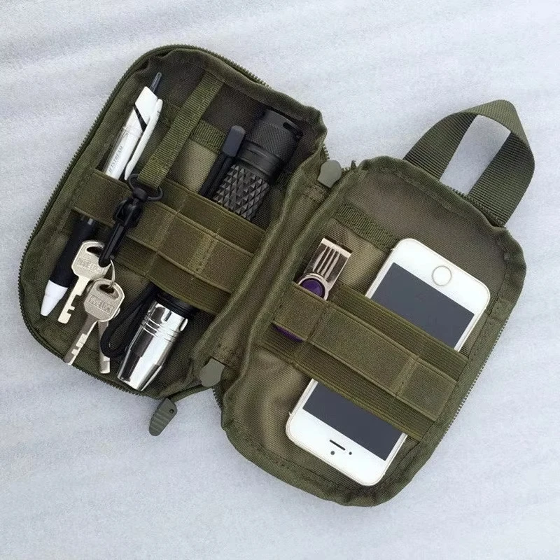 DIZETION Tactical EDC Molle Pouch Small Medical Waist Pack Phone Case Holder Outdoor Hiking Hunting Accessories First Aid Bag