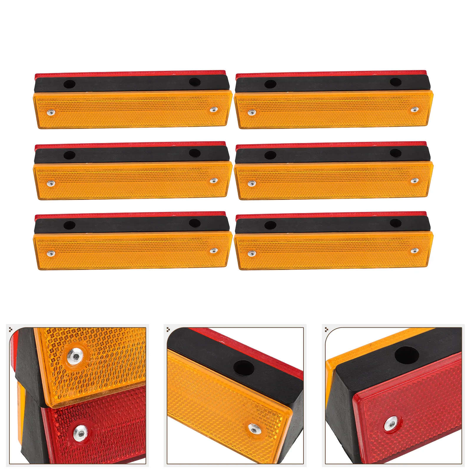 6Pcs Reflective Road Stud Markers High Visibility Safety Reflectors for Driveway Pedestrian Crosswalk Highway