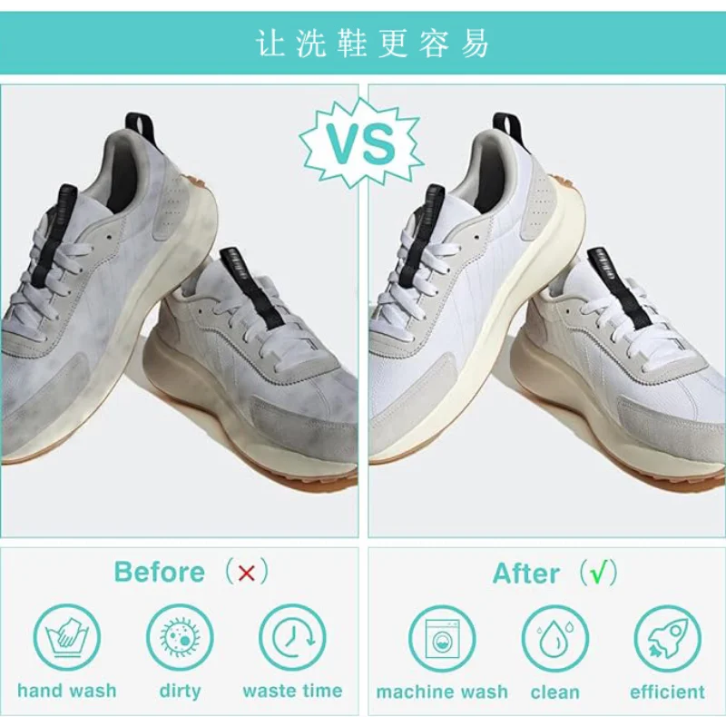 2 قطعة حقيبة غسيل الأحذية الكسولة القابلة للغسل في الغسالة تتكيف مع أحجام مختلفة ومتلك بها ألياف رقيق بالداخل لـ 360 درجة ° تنظيف الأحذية. #6