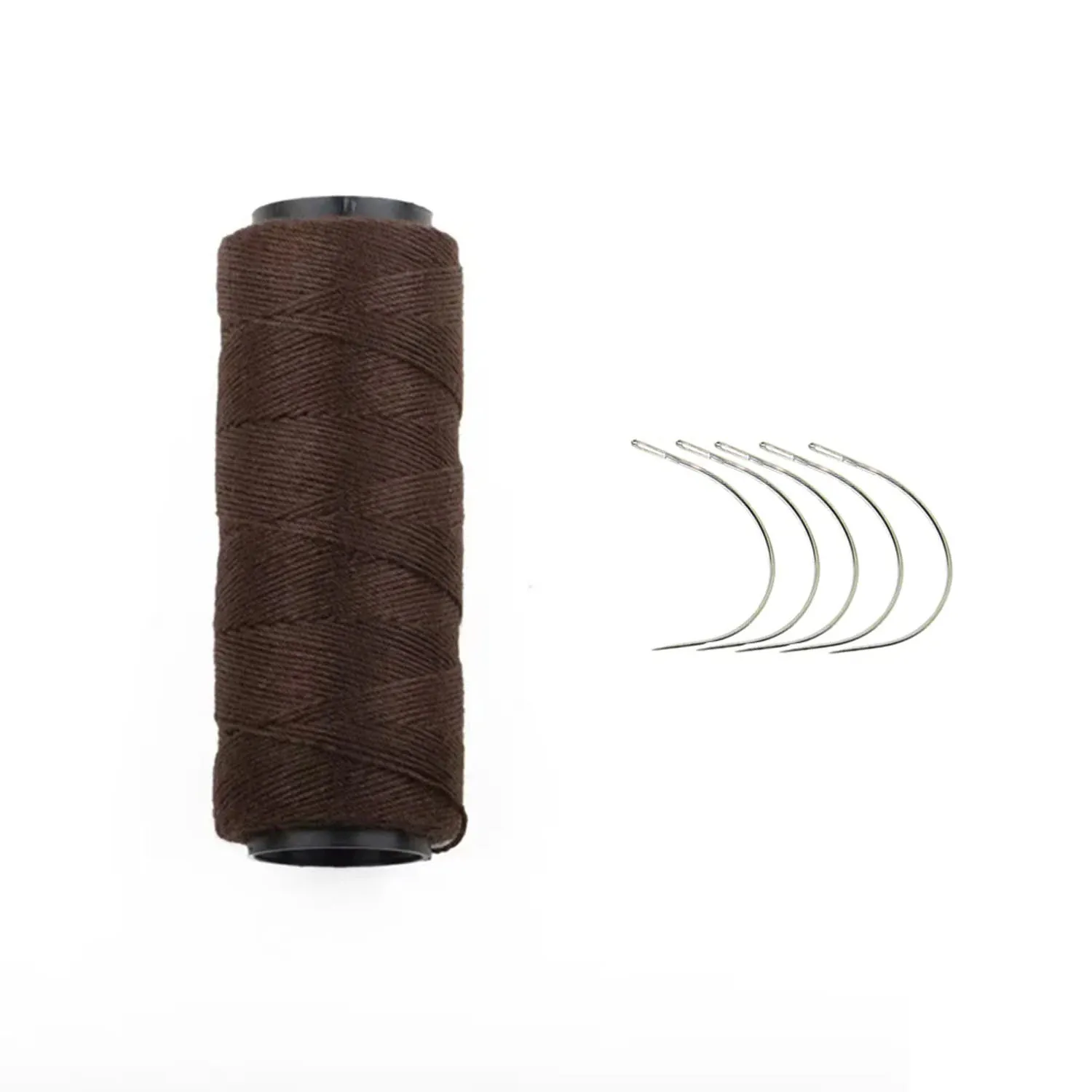 1 conjunto de linha de nylon artesanal, 60m com cinco agulhas tipo c, linha de quatro vale para ligação de peruca, kit especial diy