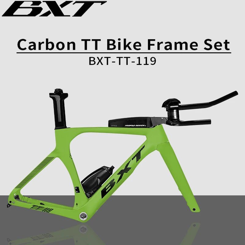 BXT Full Carbon TT Bike Frame Set, Time Trial, Road Bicycle, Disc Brake, Handlebar, Thru Axle, Racing Cycling