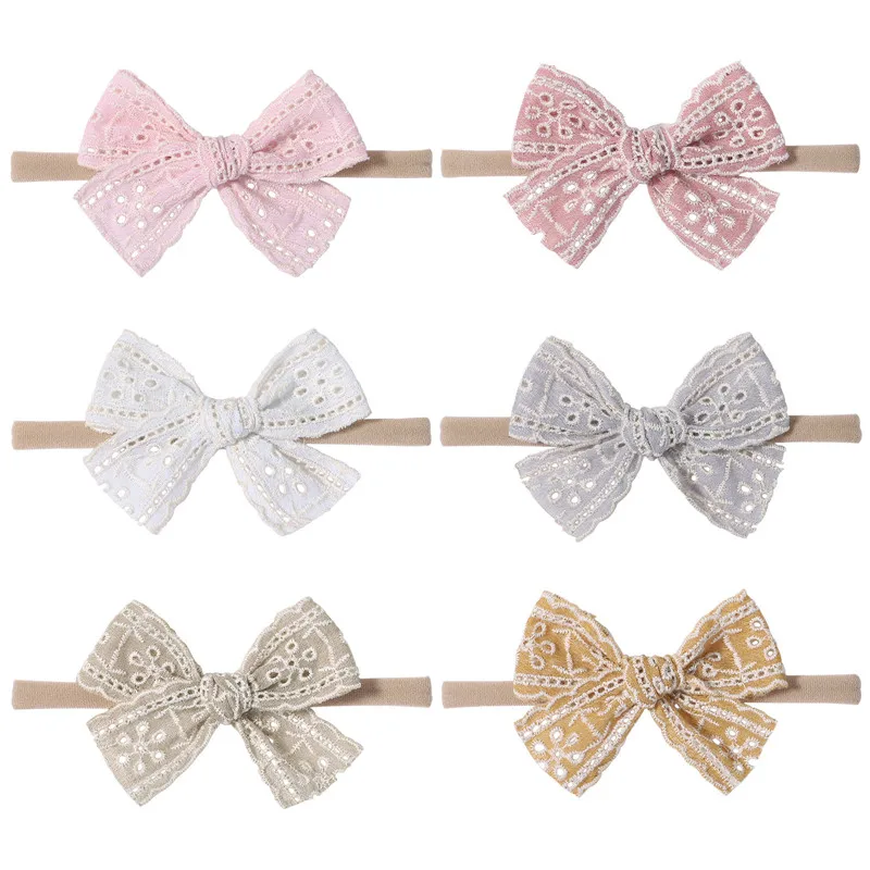 

3pcs Baby Headband White Girl Headbands Bow Kids Lace Hairband Toddler Nylon Hair Accessories Newborn Soft Head Band Elastic