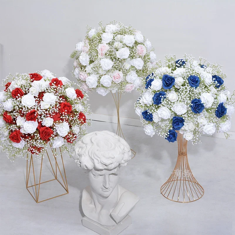 Artificial Flower Ball Wedding Decoration Floral Backdrop Arrangement Frame Decor Table Centerpiece Flower Ball Road Leading dec