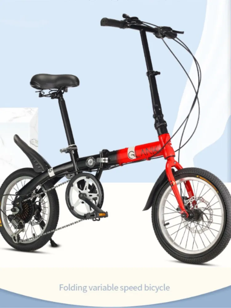 AliExpress Cycling City 16 Inch Folding Bike 16 Inch Variable Speed Bike Dual Disc Brake Student Adult Commuting Folding Bike Bike New 2024