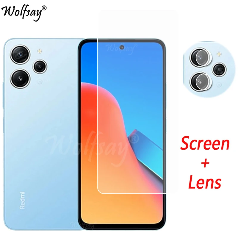 Full Glue Camera Lens Protector For Xiaomi Redmi 12 Screen Protector Tempered Glass Redmi 12 Glass For Redmi 12 Glass 6.79 inch